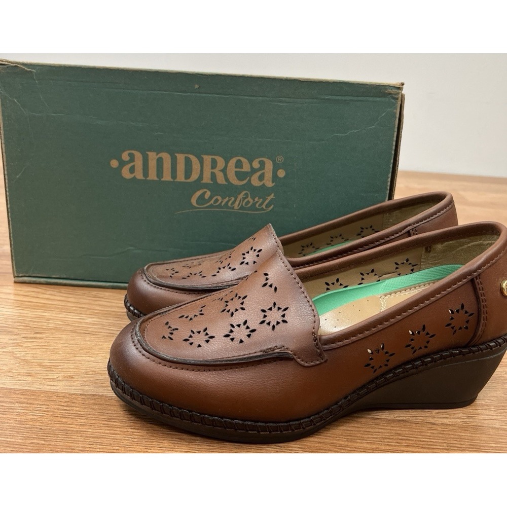 Andrea Cafe Comfort Loafers Slip-on Casual Dark Brown Women's Size 6